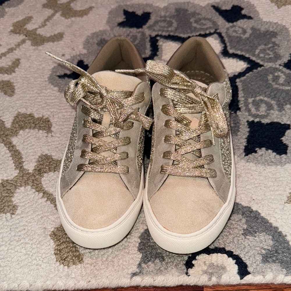 Women's Gold Glitter Sneakers